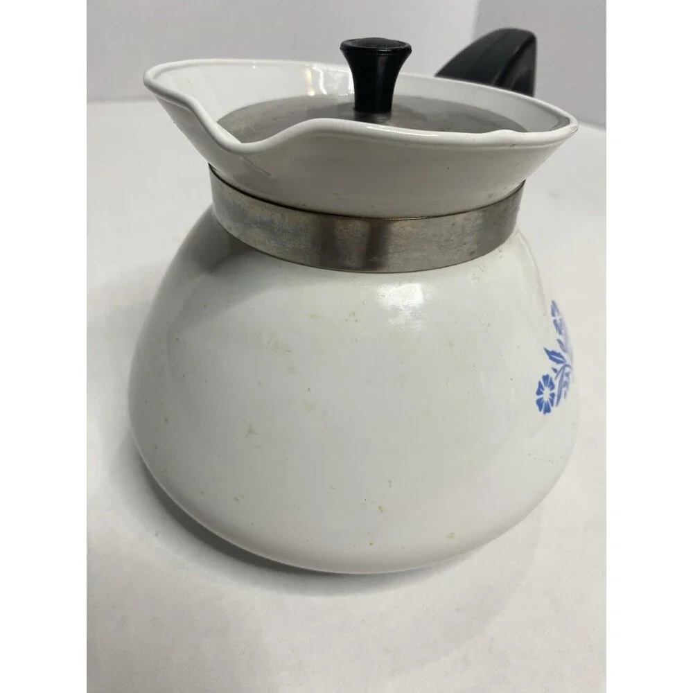 Corelle Ware Blue Cornflower Stove Top Set Of 2 Coffee Tea Pot 9 Cup And 6 Cup